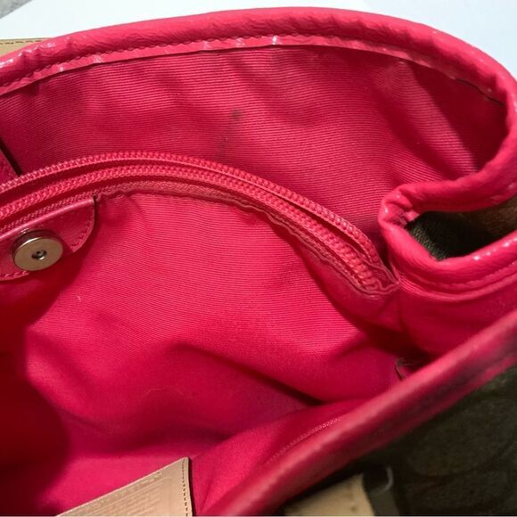 Coach Signature Bag F29084 Carryall Large Tote Drawstring Khaki Pomegranate Brow - Picture 14 of 14